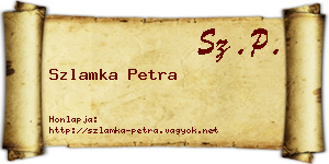 Szlamka Petra névjegykártya