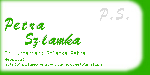 petra szlamka business card